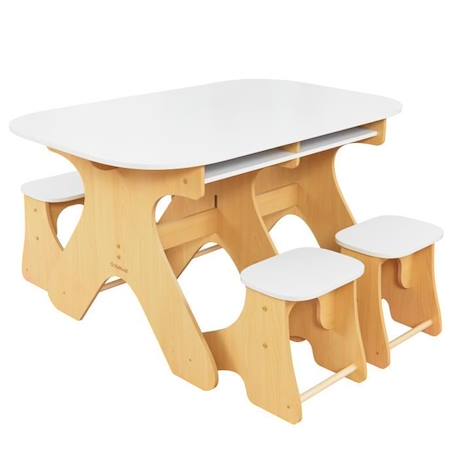 KidKraft - Ensemble Arches table et chaises pliables en bois, pour enfant  - Blanc BLANC 1 - vertbaudet enfant 