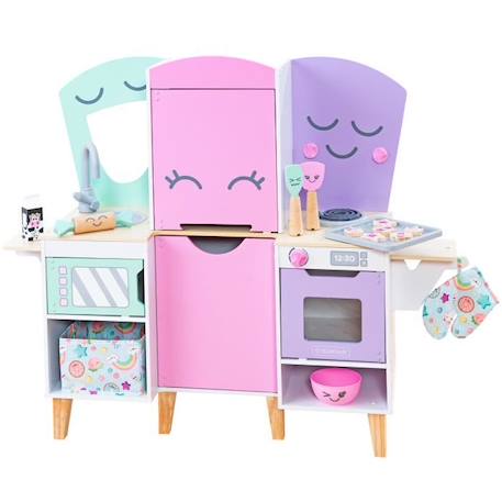 KidKraft - Cuisine en bois pour enfant Lil' Friends - 14 accessoires dont biscuits factices et maniques inclus ROSE 1 - vertbaudet enfant 