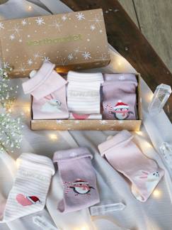 Coffret de Noël 3 paires de chaussettes bébé fille  - vertbaudet enfant