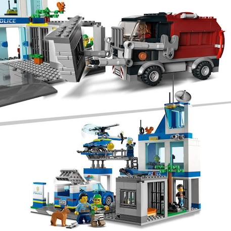 LEGO® City 60316 Le Commissariat de Police, Jouet Hélicoptère, Voiture de Police, Chien Figurine, Camion Poubelle Jouet JAUNE 3 - vertbaudet enfant 