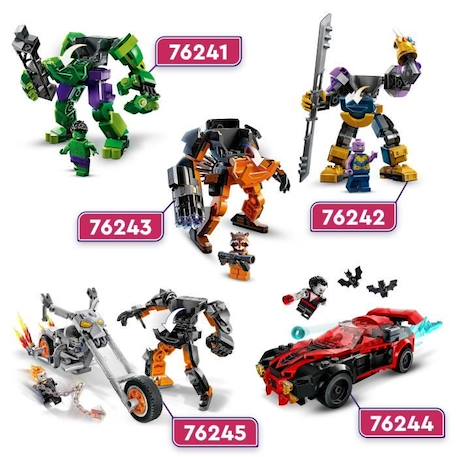LEGO® Marvel 76243 L’Armure Robot de Rocket,  Figurine Gardiens de la Galaxie, Jouet Avengers BLANC 5 - vertbaudet enfant 