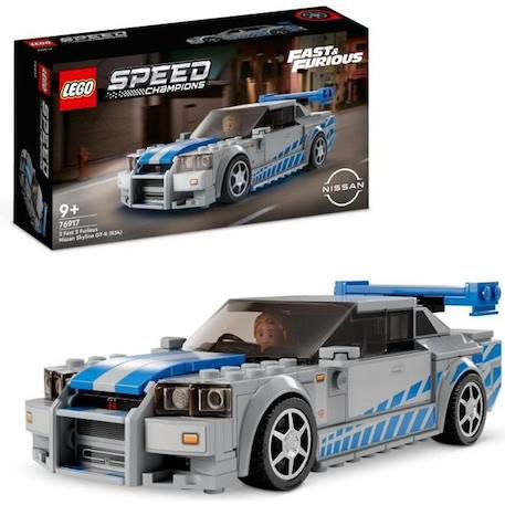 LEGO Speed Champions 76917 Nissan Skyline GT-R (R34) 2 Fast 2 Furious, Maquette de Voiture BLANC 1 - vertbaudet enfant 