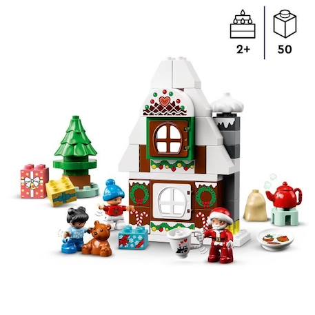 LEGO 10976 DUPLO La Maison en Pain d'Épices du Père Noël, Jouet Maison, Figurine Ours en Peluche, Cadeau Noël, Enfants Dès 2 Ans BLEU 2 - vertbaudet enfant 