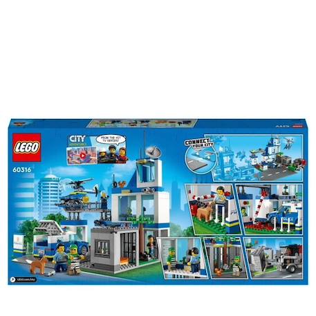 LEGO® City 60316 Le Commissariat de Police, Jouet Hélicoptère, Voiture de Police, Chien Figurine, Camion Poubelle Jouet JAUNE 6 - vertbaudet enfant 