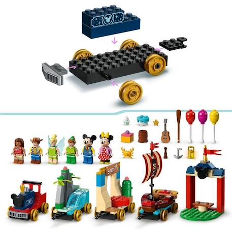 LEGO® Disney 43212 Le Train en Fête Disney, Jouet avec Mickey et Minnie, 100e Anniversaire Disney BLANC 4 - vertbaudet enfant 