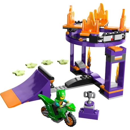 LEGO® City Stuntz 60359 Le Défi de Cascade : le Tremplin, Jouet 2-en-1 avec Moto Dinosaure VIOLET 2 - vertbaudet enfant 