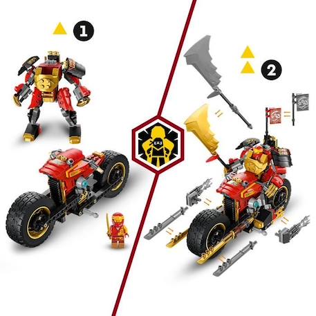 LEGO® NINJAGO 71783 La Moto du Robot de Kai – Évolution, Jouet de Ninja, Figurine Robot BLANC 3 - vertbaudet enfant 