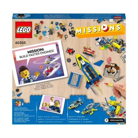 LEGO 60355 City Missions des Détectives de la Police sur l’Eau, Jouet de Bateau, une Prison et 4 Minifigurines, Enfants 6 Ans BLEU 6 - vertbaudet enfant 
