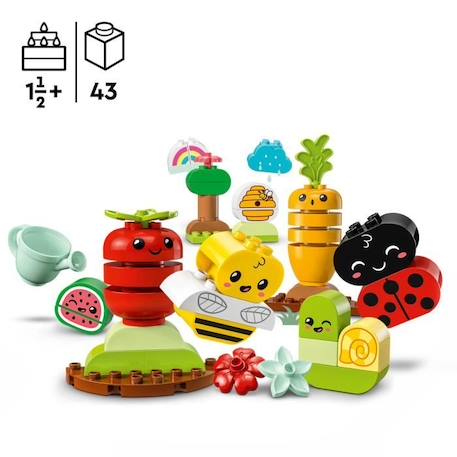 LEGO® DUPLO My First 10984 Le Jardin Bio, Jouets Éducatif à Empiler pour  Bébés Dès 1,5 An blanc - Lego
