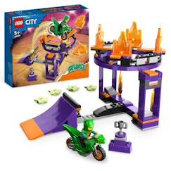Jouet-Jeux d'imagination-LEGO® City Stuntz 60359 Le Défi de Cascade : le Tremplin, Jouet 2-en-1 avec Moto Dinosaure