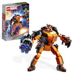 Jouet-LEGO® Marvel 76243 L’Armure Robot de Rocket,  Figurine Gardiens de la Galaxie, Jouet Avengers