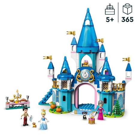 LEGO Disney Princess - Le Château de Cendrillon et du Prince Charmant - Jouet dès 5 Ans - 365 Pièces BLANC 2 - vertbaudet enfant 