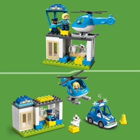 LEGO® 10959 DUPLO Le Commissariat Et L’Hélicoptère De La Police, Voiture Avec Gyrophare et Sirène, Jouet d'Éveil Dès 2 Ans BLEU 3 - vertbaudet enfant 