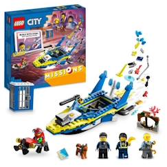 Jouet-Jeux d'imagination-LEGO 60355 City Missions des Détectives de la Police sur l’Eau, Jouet de Bateau, une Prison et 4 Minifigurines, Enfants 6 Ans