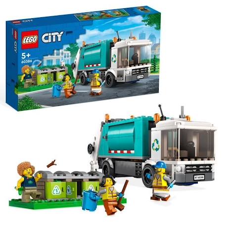 LEGO® City 60386 Le Camion de Recyclage, Jouet Camion-Poubelle, Jeu Éducatif Enfants 5 Ans BLANC 1 - vertbaudet enfant 