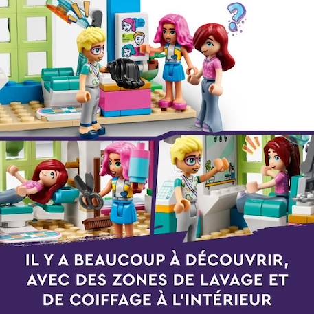LEGO® Friends 41743 Le Salon de Coiffure, Jouet de Coiffure avec Mini-Poupées Paisley et Olly BLANC 4 - vertbaudet enfant 