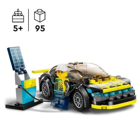 LEGO® City 60383 La Voiture de Sport Électrique, Jouet Enfants 5 Ans, Set de Voiture de Course BLANC 3 - vertbaudet enfant 