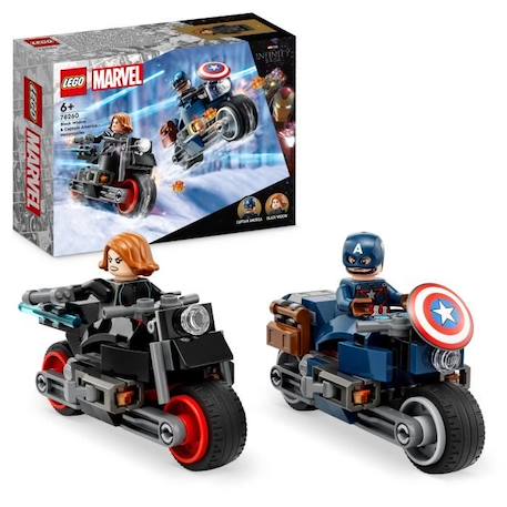 LEGO® Marvel 76260 Les Motos de Black Widow et de Captain America, Jouet Avengers L'âge d'Ultron NOIR 1 - vertbaudet enfant 