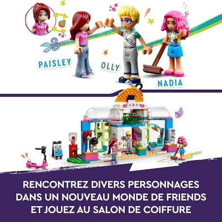 LEGO® Friends 41743 Le Salon de Coiffure, Jouet de Coiffure avec Mini-Poupées Paisley et Olly BLANC 5 - vertbaudet enfant 