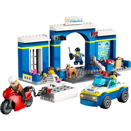 LEGO® City 60370 La Course-Poursuite au Poste de Police, Voiture en Jouet et Moto, Prison BLANC 2 - vertbaudet enfant 