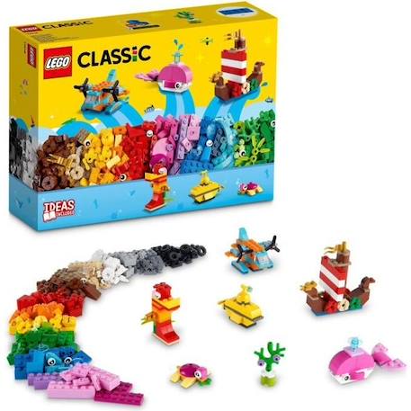LEGO® 11018 Classic Jeux Créatifs Dans L’Océan, Boite de Briques, 6 Modèles Miniatures de Bateau, Sous-Marin, Baleine ROUGE 1 - vertbaudet enfant 