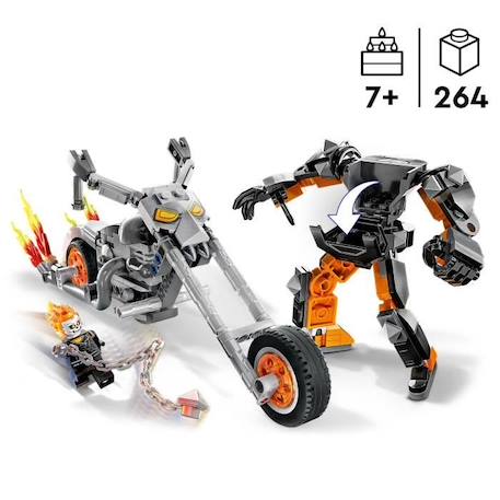 LEGO® Marvel 76245 Le Robot et la Moto de Ghost Rider, Jouet avec Figurine Super-Héros BLANC 2 - vertbaudet enfant 