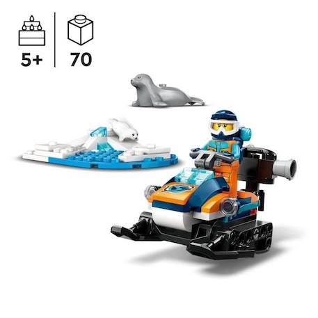 LEGO® City 60376 La Motoneige d’Exploration Arctique, Jouet avec Figurines de Phoques, et Véhicules BLEU 2 - vertbaudet enfant 