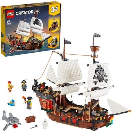 LEGO® Creator 3-en-1 31109 Le Bateau Pirate, Jouet, Figurine Animaux Marins, Jouet Requin, Figurine Squelette, Enfants 9 Ans MARRON 1 - vertbaudet enfant 