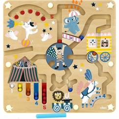 Jouet-Jeux éducatifs-Lire, écrire, compter et heure-Jeu de labyrinthe magnétique Vilac - Cirque Michelle Carlslund - Éveille les sens des plus petits