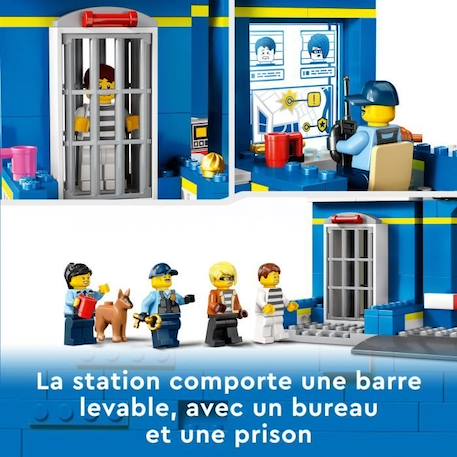 LEGO® City 60370 La Course-Poursuite au Poste de Police, Voiture en Jouet et Moto, Prison BLANC 5 - vertbaudet enfant 