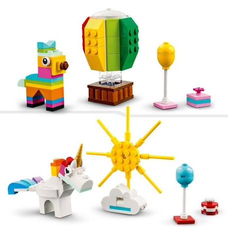 LEGO® Classic 11029 Boîte de Fête Créative avec 12 Mini Jouets en Briques : Licorne, Clown BLANC 5 - vertbaudet enfant 