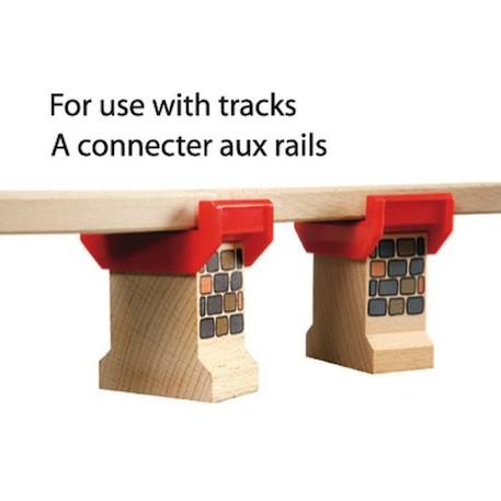 BRIO - Circuits de Train en Bois - Supports de Pont Décorés - Lot de 2 - Mixte ROUGE 5 - vertbaudet enfant 