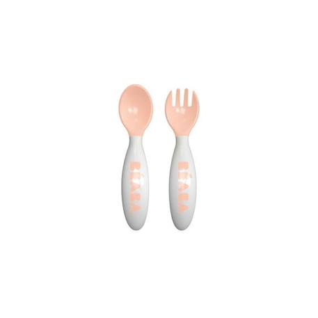 Couverts d'apprentissage BEABA - Old Pink - 2ème âge - Ergonomiques et sécurisés ROSE 1 - vertbaudet enfant 