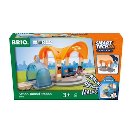 BRIO World Gare Smart Tech Sound - Accessoire pour circuit de train en bois - Ravensburger - Mixte dès 3 ans ORANGE 1 - vertbaudet enfant 