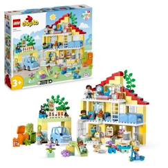 Jouet-Jeux d'imagination-LEGO® DUPLO Ma Ville 10994 La Maison Familiale 3-en-1, Jouet Maison de Poupée avec Voiture