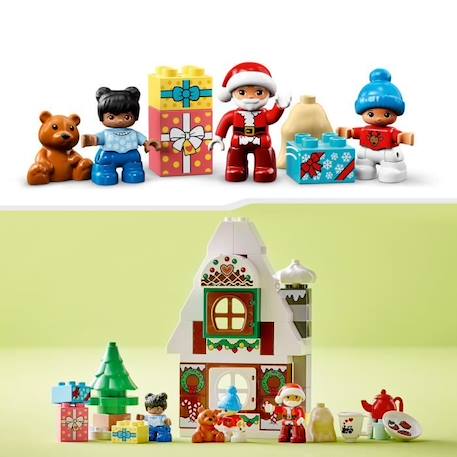 LEGO 10976 DUPLO La Maison en Pain d'Épices du Père Noël, Jouet Maison, Figurine Ours en Peluche, Cadeau Noël, Enfants Dès 2 Ans BLEU 4 - vertbaudet enfant 
