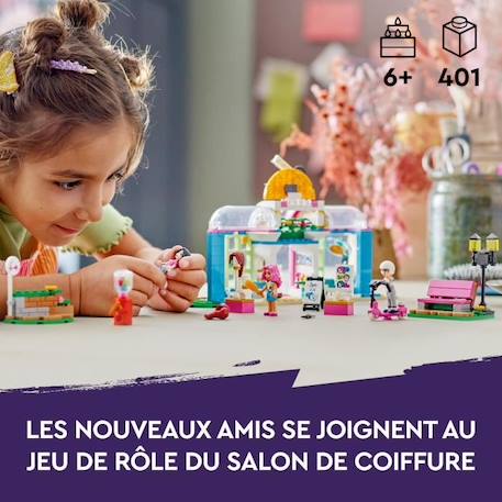 LEGO® Friends 41743 Le Salon de Coiffure, Jouet de Coiffure avec Mini-Poupées Paisley et Olly BLANC 6 - vertbaudet enfant 