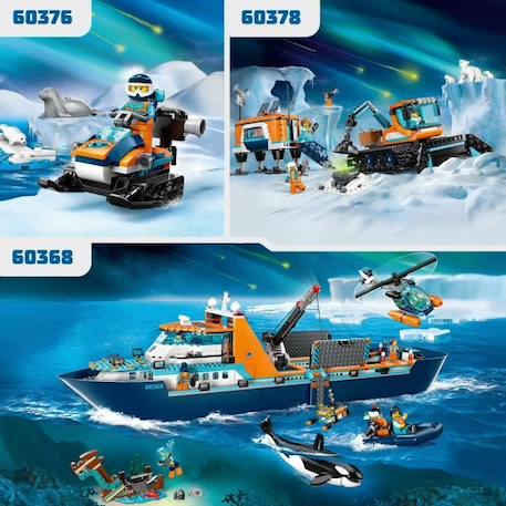 LEGO® City 60376 La Motoneige d’Exploration Arctique, Jouet avec Figurines de Phoques, et Véhicules BLEU 5 - vertbaudet enfant 