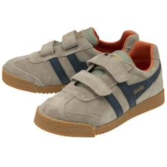 Chaussures-Chaussures fille 23-38-Baskets enfant - GOLA - Harrier Strap - Daim-Nubuck - Rhino/Navy/M.Orange