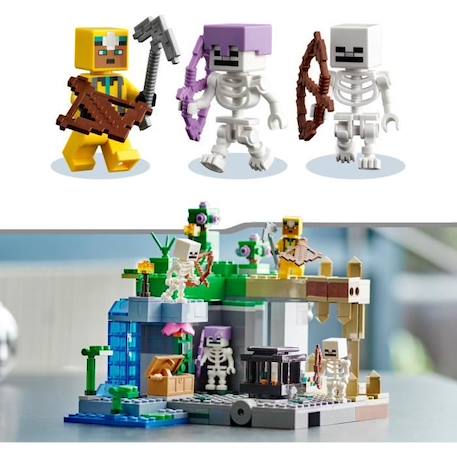 LEGO 21189 Minecraft Le Donjon du Squelette, Jouet Construction, Figurine Squelette avec Accessoires, Grotte GRIS 3 - vertbaudet enfant 