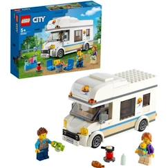 -LEGO® City 60283 Le Camping-Car de Vacances, Jouet pour Enfants 5 Ans, Forêt LEGO, Véhicule, Camping, Jeu de Voyage