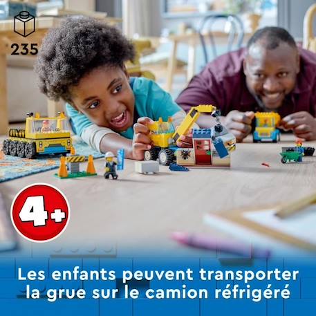 LEGO® City 60391 Les Camions de Chantier et la Grue à Boule de Démolition, Jouet de Engin de Construction JAUNE 6 - vertbaudet enfant 