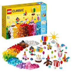-LEGO® Classic 11029 Boîte de Fête Créative avec 12 Mini Jouets en Briques : Licorne, Clown