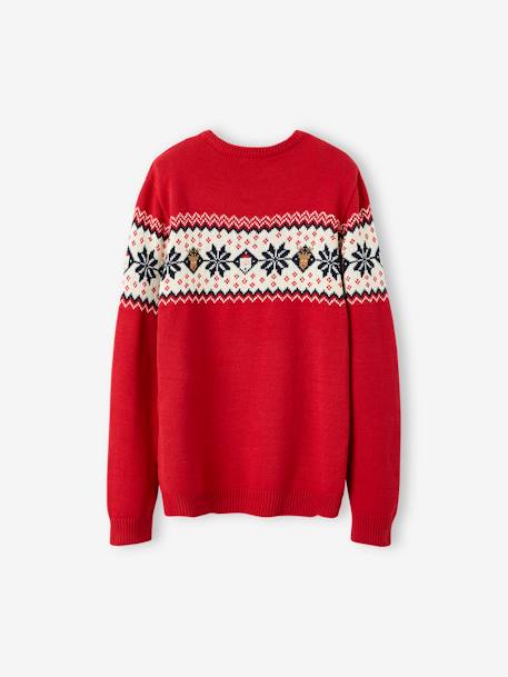 Pull Noël jacquard adulte collection capsule famille rouge 2 - vertbaudet enfant 