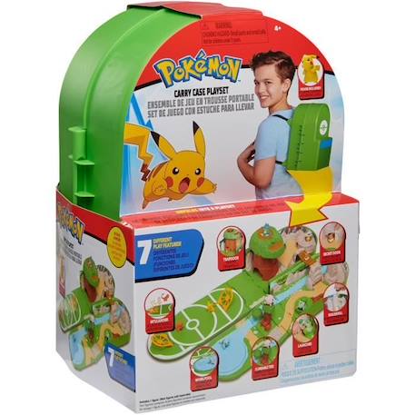 Sac à dos du dresseur Pokémon - BANDAI - Sasha - Bretelles ajustables - Figurine Pikachu incluse VERT 4 - vertbaudet enfant 