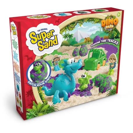 Super Sand Dinosaur Park - Jeu de sable à modeler - Multicolore - Vert - Pour Enfant de 3 ans et plus VERT 4 - vertbaudet enfant 