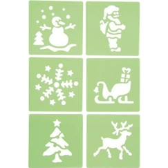 Jouet-Activités artistiques et musicales-Pochoirs de Noël pour enfants - Lot de 6 - DTM LOISIRS CRÉATIFS