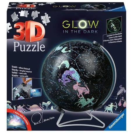 Puzzle 3D Globe phosphorescent - Ravensburger - 180 pièces - Science et espace BLANC 1 - vertbaudet enfant 