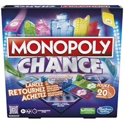 -Monopoly Chance, jeu de plateau Monopoly rapide pour la famille, pour 2 à 4 joueurs, environ 20 min.