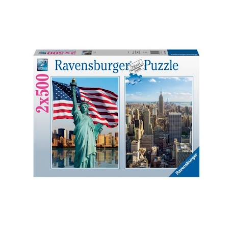 Puzzle 2x500 pièces - New-York - Ravensburger - Architecture et monument - Dès 10 ans GRIS 1 - vertbaudet enfant 